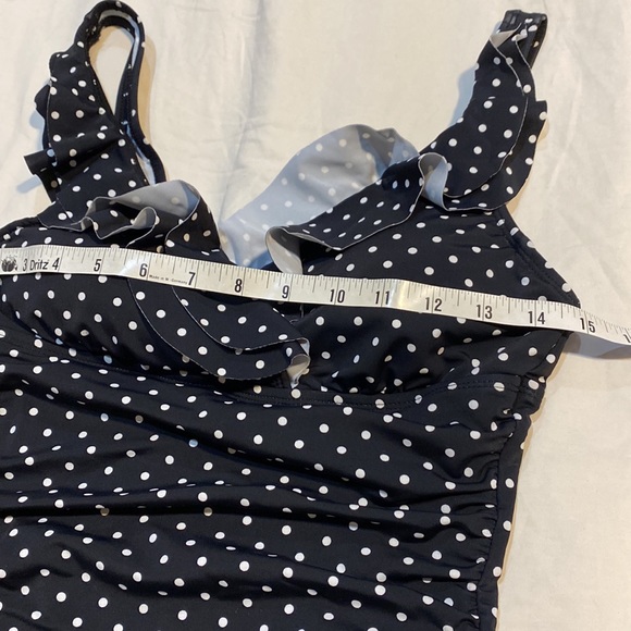 Black and white polka dot Lauren tankini swim top 8, NWT - Picture 4 of 7
